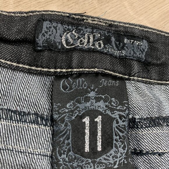 Cello Women's Size 11 Jeans Black Charcoal Embellished Rhinestone Boot Cut Y2K - Picture 4 of 6